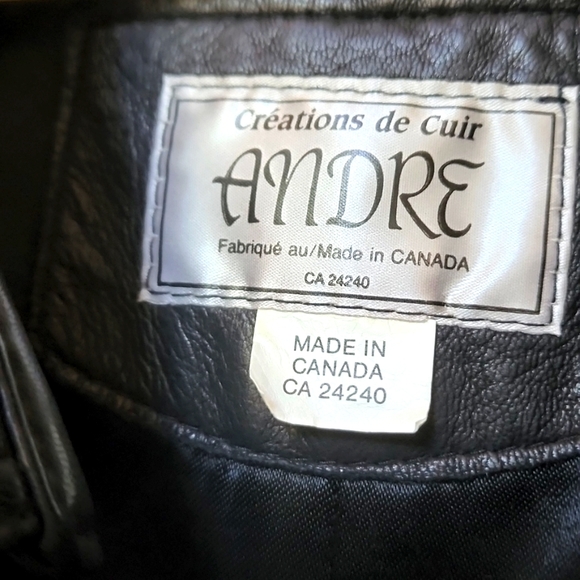 ANDRE Creations de Cuir Mens 2XL Leather Trench Coat Black - Picture 3 of 14